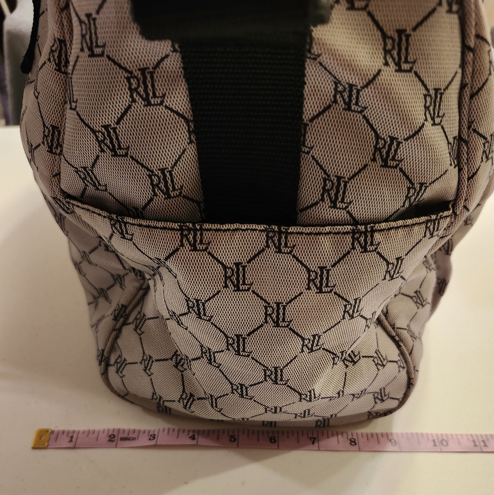 Lauren Ralph Lauren Weekender, NW PLASTIC TAG Gray/Blk, Double Handle + Strap - Picture 5 of 15